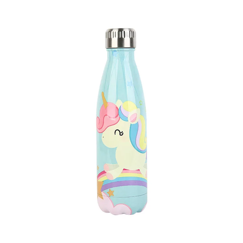 Custom Cartoon Unicorn бутылка для воды с логотипом термос из нержавеющей стали