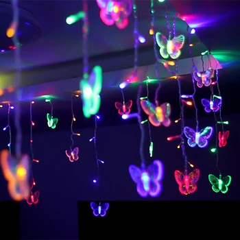 

AC LED light 3.5m Butterfly LED String Strip Festival Holiday lights christmas wedding Lamps 3.5m 96LED 110/220V EU/US Plug