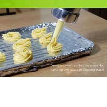 

4 Icing Tips For Beginners DIY Cookie Press Extruder Biscuit Maker Macaroon Baking Tool Aluminium Alloy Easy Clean Pastry Churro