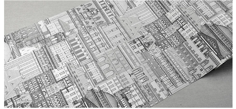 Белый черный современный эскиз Achitecture обои для стен замок городской стены рулон бумаги для задний план стены комнаты винило сравнению