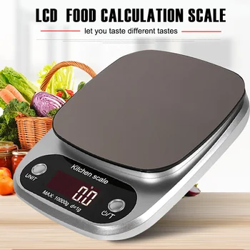 

Stainless Steel Mini Scale 10kg/1g Bar with Tray Practical Cooking Tool Electronic Digital LCD Digital Scale Portable Jewelry
