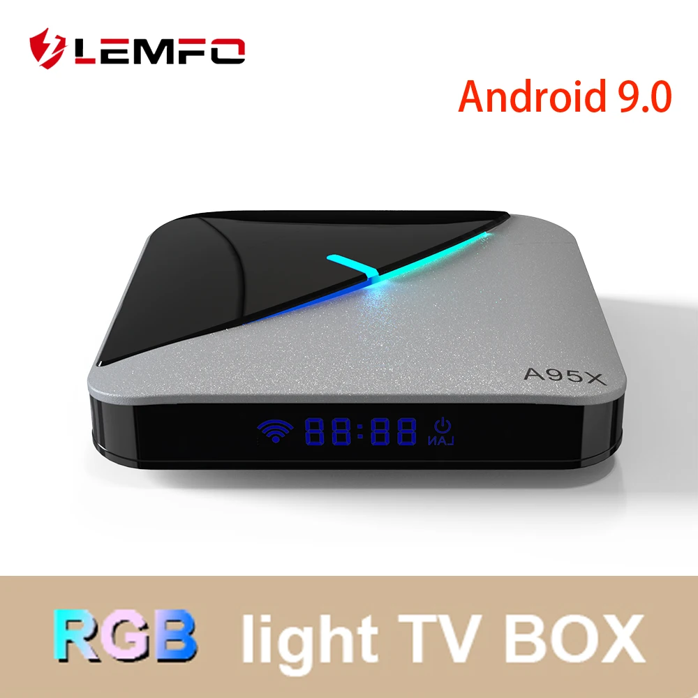 LEMFO A95X F3 Air RGB светильник ТВ приставка ANdroid 9 0 Amlogic S905X3 G31 GPU 4 ГБ 32 64 (опционально)