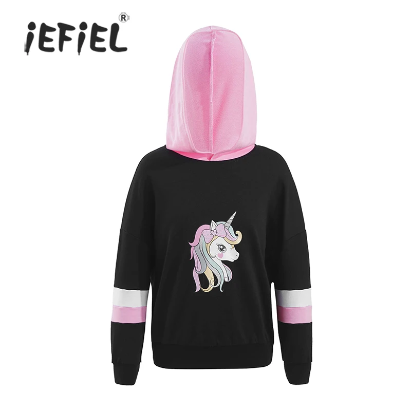 

Children's Hoodies For Girls Kids Hoodie Spring Cartoon Tops Cotton Cartoon Horse Print Sweatshirts Long Sleeve Clothes For Girl
