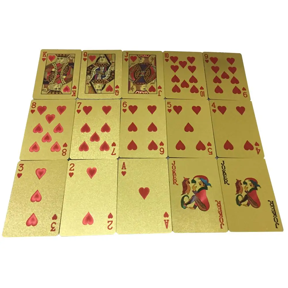 24K золотые игральные карты пластиковый Покер Игра колода фольга Pokers пакет волшебные карты Водонепроницаемая карта Подарочная коллекция игровая доска игра