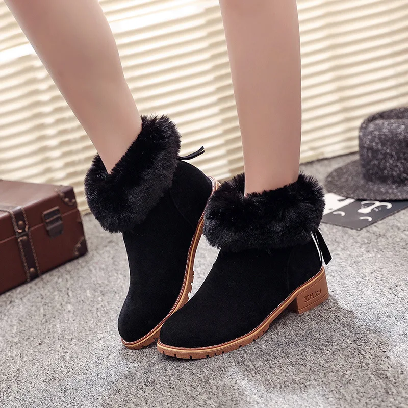 

2019 High-quality Winter New Snow Boots Fur Wool Winter Warm Shoes with Women Waterproof Snow Boots Winter Boots Female