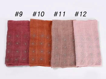 

wholesale shawls islamic vintage head summer muslim women viscose Cotton hijab scarf diamonds glitter femme scarf 10pc/lot