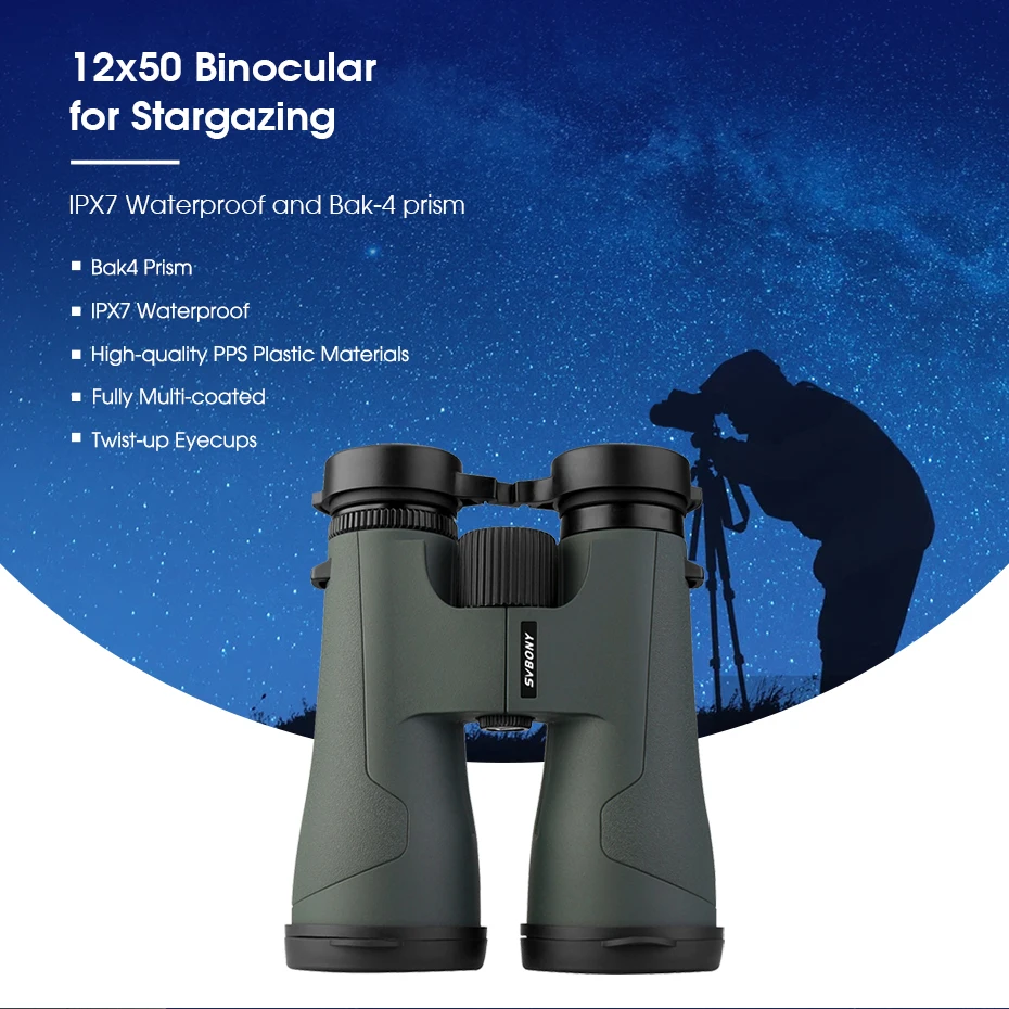 Svbony SA203 Telescope 12x50 Binoculars Professional Powerful BAK4 IPX7 Waterproof Camping Equipment for Birdwatching Stargazing 2