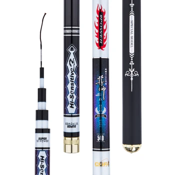 

3.6m-7.2m Taiwan Fishing Rod Ultra Light Hard Fishing Canne Carbon Long Section Carp Angeln Stick Black Pit Competitive Hand Rod