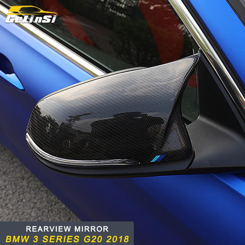  GELINSI For BMW 3 Series F30 2012-2018 Auto Car Real Carbon Fiber Rearview Mirror Cover Trim Sticke
