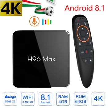 

H96 MAX X2 Smart TV Box 4GB 64GB Android 8.1 Amlogic S905X2 4K USB3.0 1080P H.265 Set Top Box Google Player Store Youtube