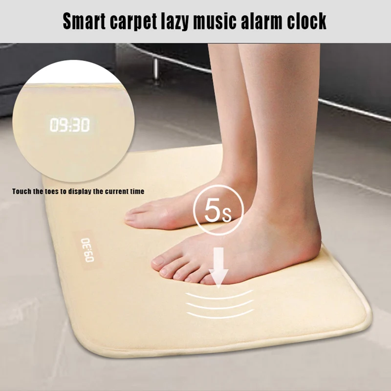 

2019 New product Soft Carpet Alarm Clock LED Smart Digital Display Pressure Sensitive Rug 40x40cm for Home J8 #3