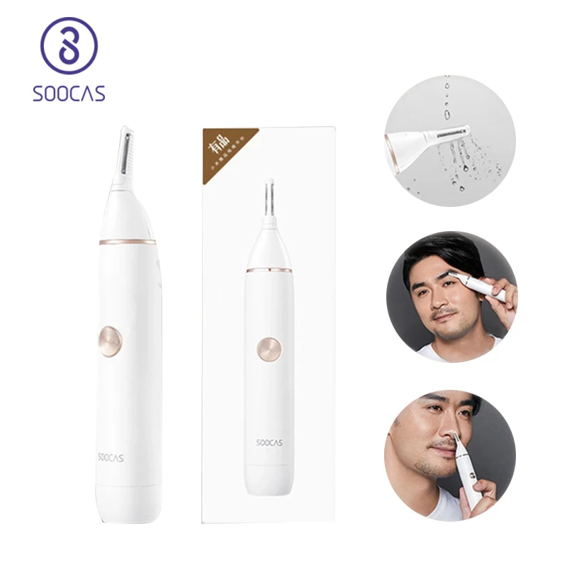 SOOCAS-recortador eléctrico de pelo nasal N1 para hombre, Mini recortador de oreja portátil, afeitadora de pelo de nariz, herramienta de limpieza segura impermeable, maquinilla de afeitar