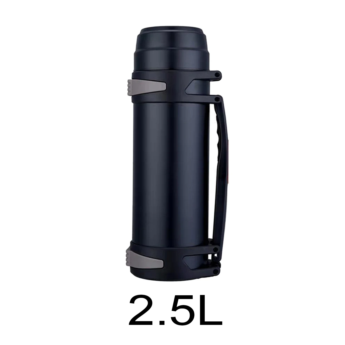 1.6L/2L/2.5L/3L 304 Термочашка из нержавеющей стали с ремешком вакуумный термический колба для бутылок Портативный Открытый путешествия изолированный горшок - Цвет: Black 2.5L