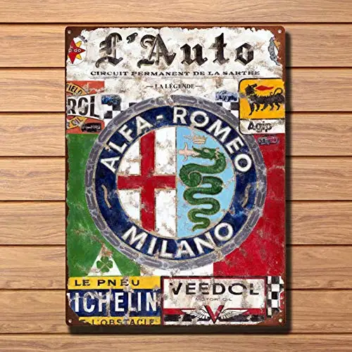 Металлический винтажный потертый шик Alfa Romeo табличка винтажный металлический оловянный знак Ретро Оловянная пластина знак Настенный декор Оловянная картина «металлические номерные знаки» - Цвет: G1866