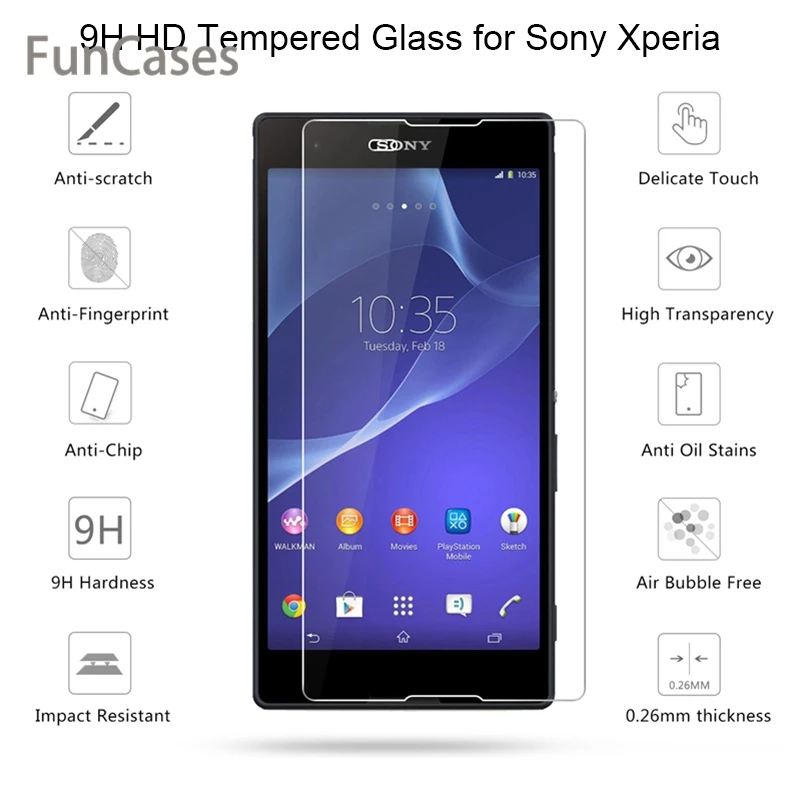 Закаленное стекло для телефона sony Xperia XA2 Ultra XA1 Plus Передняя пленка Защитная экрана