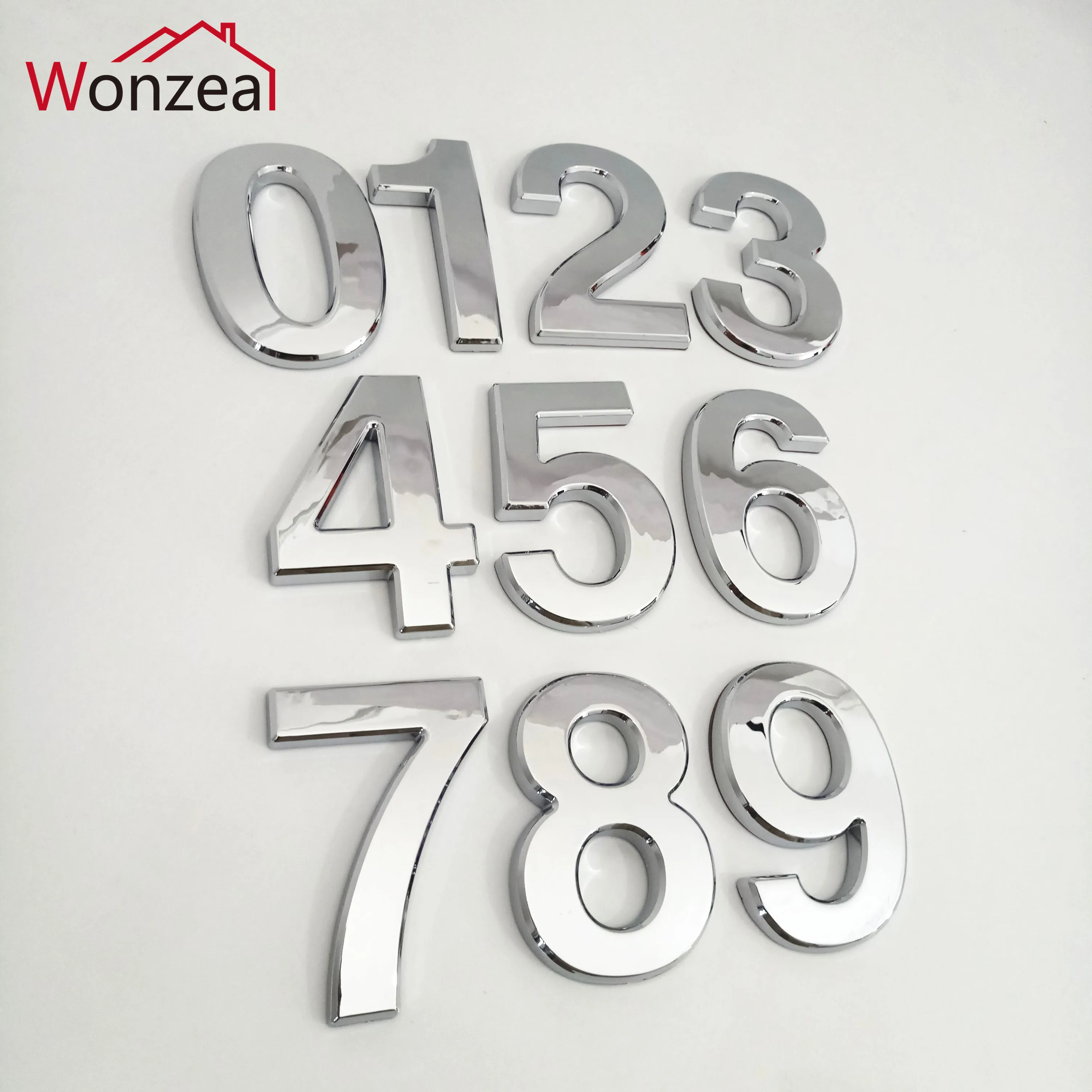 House Number Signs 0123456789 Door Number Modern Plaque House Number Hotel Door Address Digits Sticker Plate Sign ABS Plastic