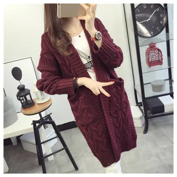 

2020 Cardigan For Women Long Slim Knitted Basic Sweater Female Woman Sweaters Autumn Pull Femme