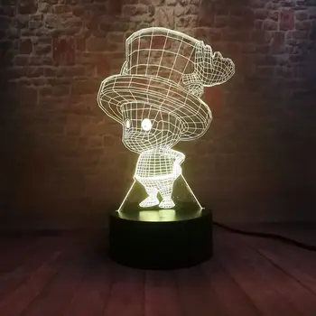 

Cute 3D Illusion LED Colorful Flashing Desk Nightlight Tony Tony Chopper Anime Figure One Piece Figma Toys Baby