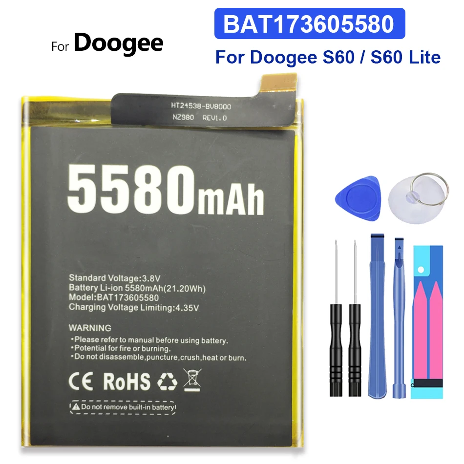 BAT173605580 Сменный аккумулятор для Doogee S60 / Lite Bateria 5580mAh номер отслеживания | Мобильные
