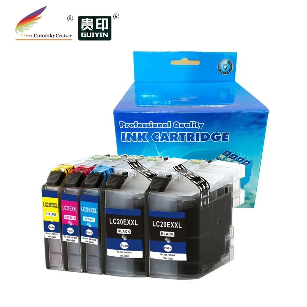 Картридж струйный (CPB20EXXL-5) LC20EXXL LC20E XXL LC20 EXXL для Brother MFC-J5920DW MFC-J985DW BKCMY (5 упаковок) |