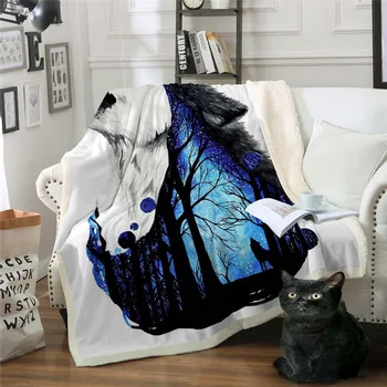 

BEST.WENSD 002 Drop Ship Winter Sherpa Blankets Printed Home plush Throw Blanket 150x200 130x150 Manta Blankets for Beds