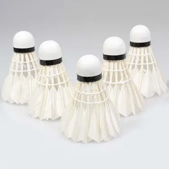 

5pcs Goose Feather Shuttlecock Bird White Badminton Ball Game Sport Training