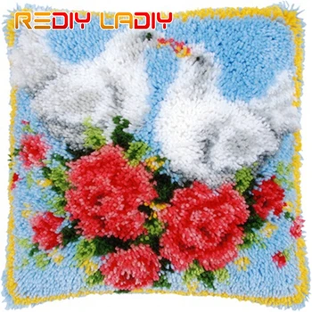 

Latch Hook Cushion White Pigeon Pillow Case Crochet Hobby & Crafts Acrylic Yarn for Embroidery Cushion Cover Home Decoration