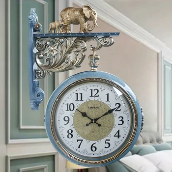 

Large Nordic Wall Clock Double Sided Living Room Big Modern Wall Clock Vintage Luxury Silent Horloge Murale Home Decor JJ60WC
