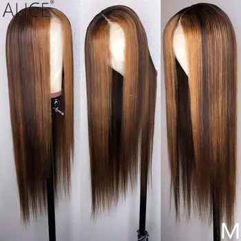 

ALICE Straight 13x6 Lace Front Human Hair Wigs 8"-24" Pre Plucked Brazilian Non-Remy Glueless Wigs With Baby Hair