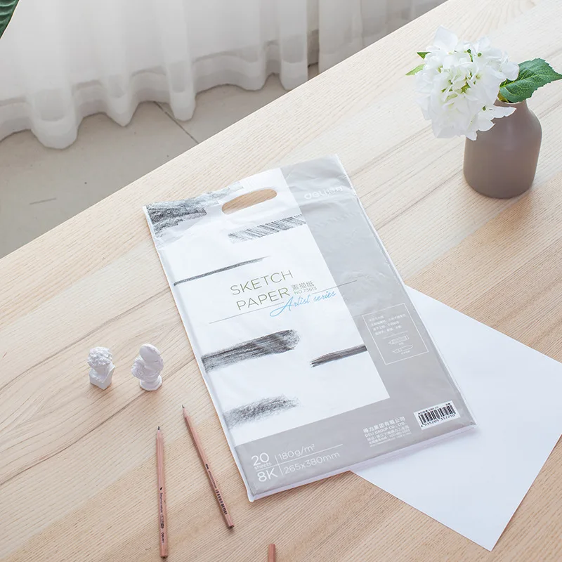 

Deli 73613 Sketch Paper Fine Art Color Lead Painted with Drawing Paper 180g Sketch for Student