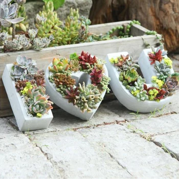 

New Silicone Concrete Mold Love Heart Shaped Succulent Planter Cement Mould DIY Home Garden Decorating Tool