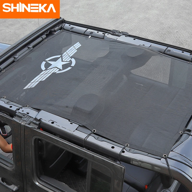 SHINEKA Топ Солнцезащитная сетка для Jeep Wrangler JL+ крыша БАГАЖНИКА АВТОМОБИЛЯ крыша анти УФ Защита от солнца сетка для теплоизоляции для Jeep Wrangler JL