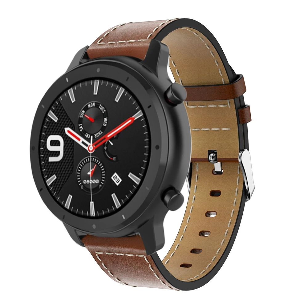 22 мм ремешок для Huami Amazfit GTR 47 мм ремешок оригинальные часы с кожаным ремешком браслет полосы для Amazift pace/stratos 3 2 2s аксессуары