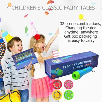 

Fairy Tales Sleeping Story Light Projector Flashlight Toys Kids Develop Play Sleeping Stories Baby Lighting Flashlight
