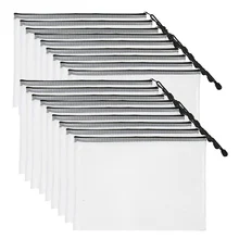 Новинка-18 упаковок, сетчатая сумка на молнии, Сумка для документов, 4А, водонепроницаемая сумка для документов, для школьных офисных принадлежностей, вышивка крестом, организация Stor