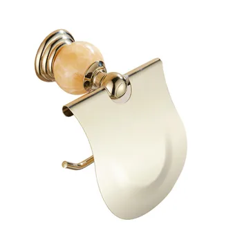 

1pc Stainless Steel Gold Plated Jade Roll Toilet Paper Holder with Perforated Installation for Bathroom Kitchen(Golden)