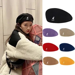 Women Kangaroo Beret Hat Unisex British Style Knitted Thin Breathable Beanie Beret Ladies Solid Color Casual Exquisite Beret