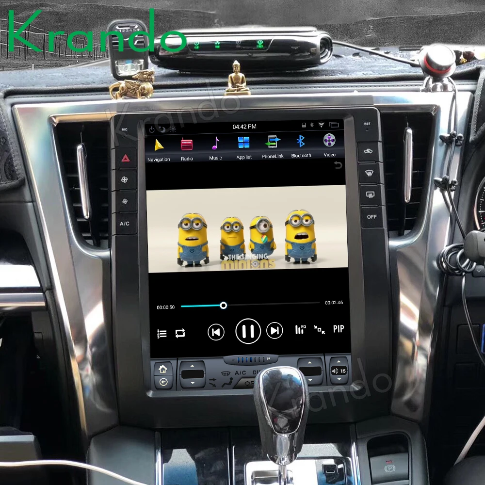 Krando Android 8,1 bulit in carplay 12," Tesla вертикальный автомобильный мультимедийный плеер для Toyota Alphard- навигационная система