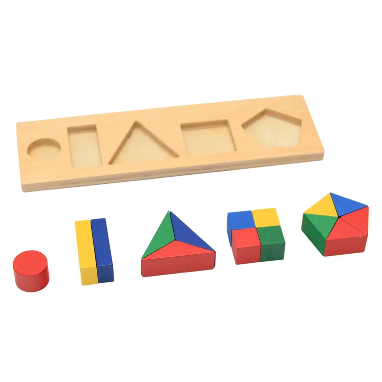 

Montessori Kindergarten Early Childhood Geometry Jigsaw Puzzle Wooden Pro Combination Geometry Disc Teaching Toys