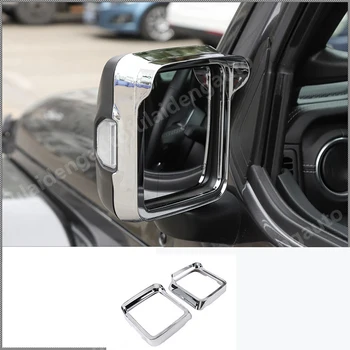 

For Jeep Wrangler JL 2018-2019 ABS Chrome Rearview Side Mirror Rain Eyebrow Cover Trim Car styling accessories