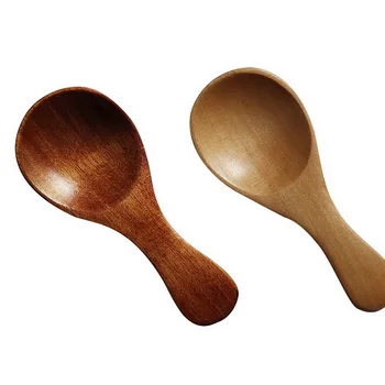 

Fashion Wood Condiment Scoop Flatware Coffee Tea Small Mini Sugar Spoon Salt Wood Spoons Cooking Tools Kitchen Gadgets 1Pcs