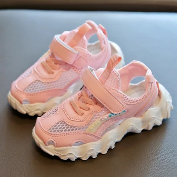 

Girls Sneakers Breathable Children Sandals Soft Kids School Shoes Non-slip Sports Sanadals Leather Walking Sandal Size 26-36