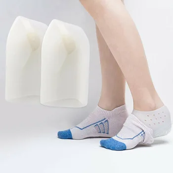 

1 Pair Solid Breathable Lining Soft Hard Wearing Increased Pads Comfortable Invisible Heightening Silicone Anti Slip Heel Insole