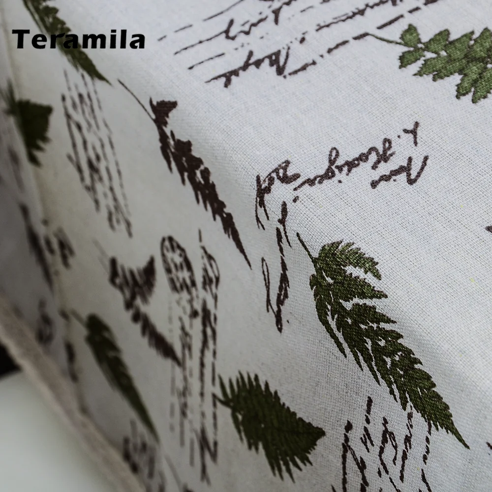 Teramila Thick Tablelcoth Linen With Lace Leaves Design Table Cloth For Home Party Kitchen Rectangular Square Dining Table Cover