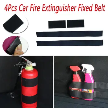 

4Pcs Car Fire Extinguisher Fixed Belt Sticker Car Trunk Stowing Organizer Strap Fixed Elastic Bandage Magic Sticker Band