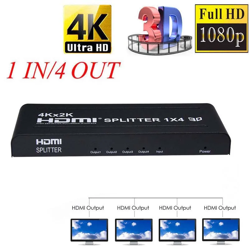 2x2 HDMI сплиттер Переключатель HDMI 2,0 4K 60Hz HDMI 1,4 сплиттер коммутатор 1X2 HDMI аудио видео конвертер адаптер 3D 1080p 4K x 2K 1X4