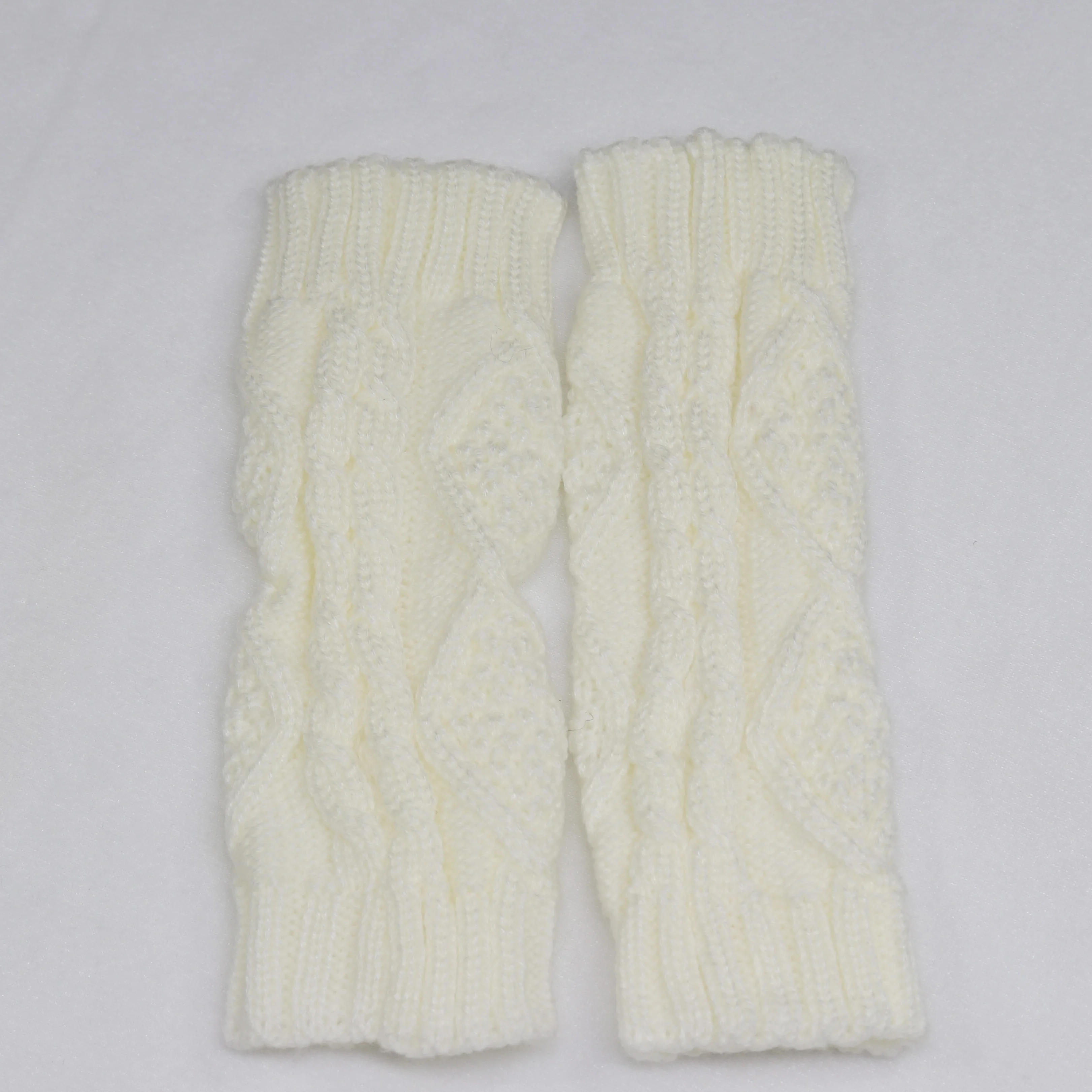 Women's Half Finger Gloves Diamond Rhombus Warm Gloves in autumn and winter Thickened knitted gloves