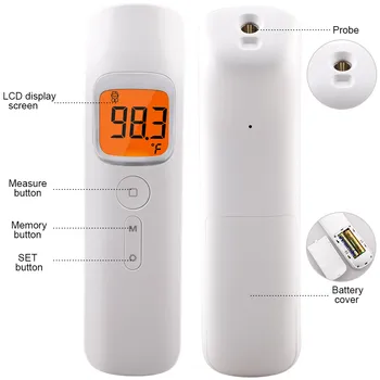 

Baby Thermometer Forehead Ear Non Contact Infrared Thermometer LED Body Temperature Fever Digital Measure Tool for Baby Adult