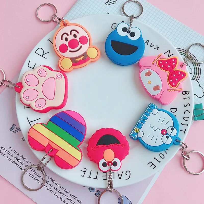 

Anime Cartoon Mickey Cute Keychain Protective Silicone Key Case Cover Charm Bags Doraemon Key Chain Car Key Ring DIY Accessories