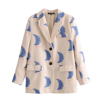 

SONDR Women 2020 Pockets Female Outerwear Chic Tops sweet jacket Fashion Office Wear Print Blazer Coat Vintage Long Sleeve